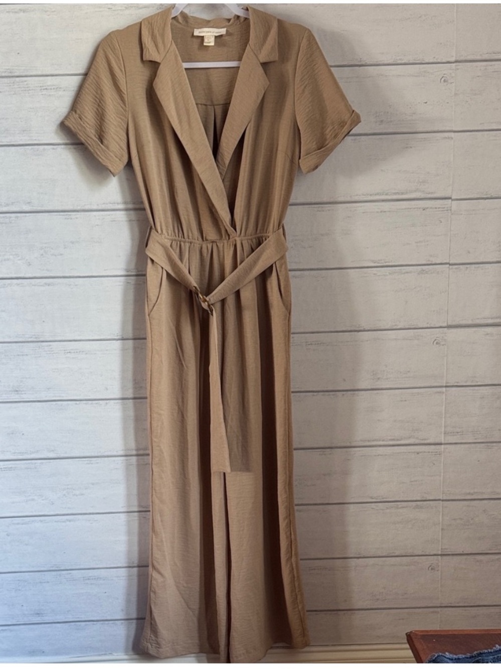 Monteau LA Beige Lightweight Jumpsuit